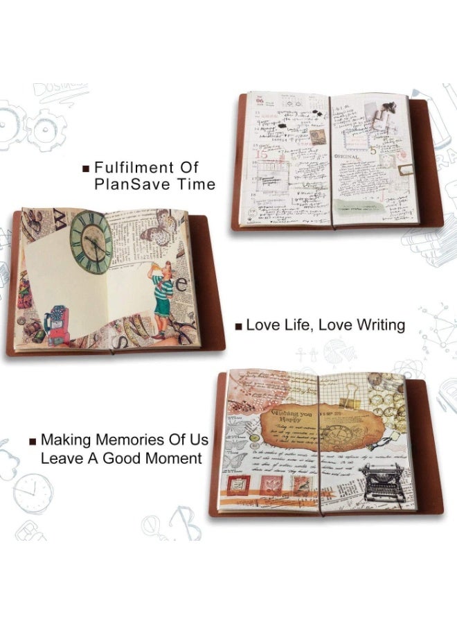 لينلي دفتر يوميات السفر من الجلد الطبيعي (أسود) - Image 5